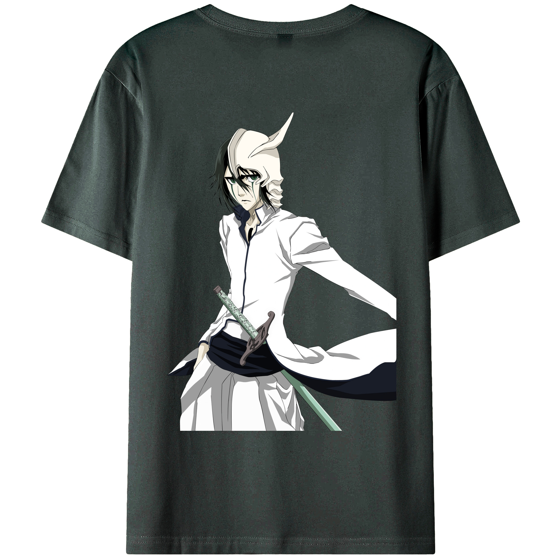 （画像用） ブリーチ ウルキオラ·シファー BLEACH Ulquiorra cifer 綿100％ メンズ半袖Tシャツ（バックプリント） 通気性